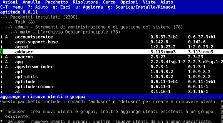 Il gestore di pacchetti aptitude